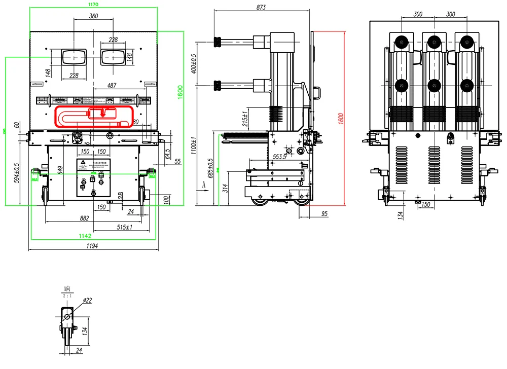 High Voltage Vacuum Circuit 33kv Vcb Breaker